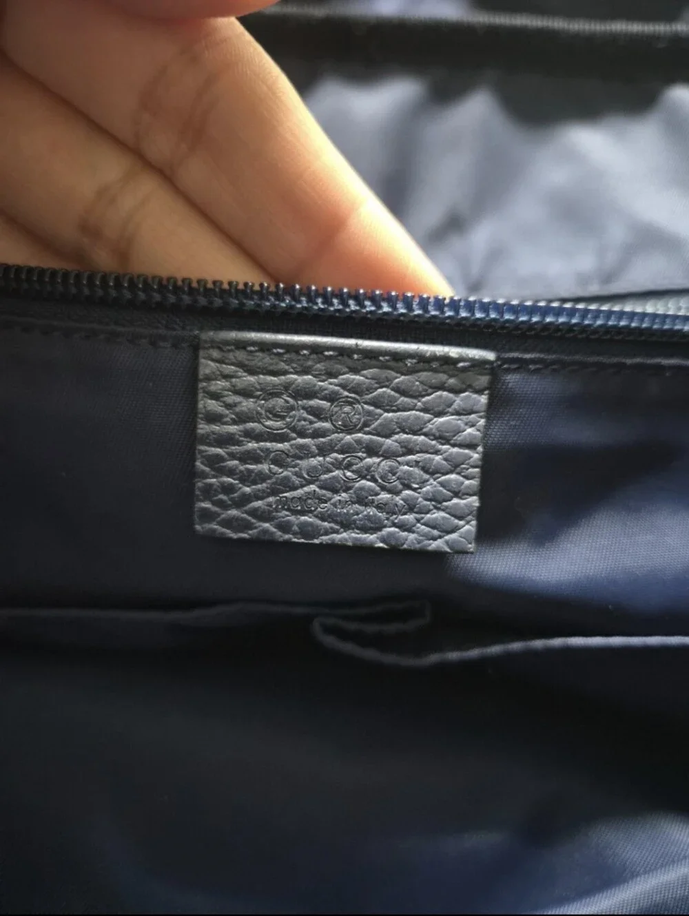 Authentic Gucci Blue Guccissima Nylon and Leather Light Backpack